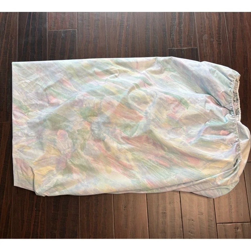 Wayfair Queen Sheet Set Pastel Stripes 2 Pillowcases Fitted Flat Vintage 90s
